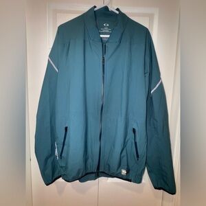 Oakley Jacket Mens Large Teal Green City Performance Bomber Full Zip Sz XL
